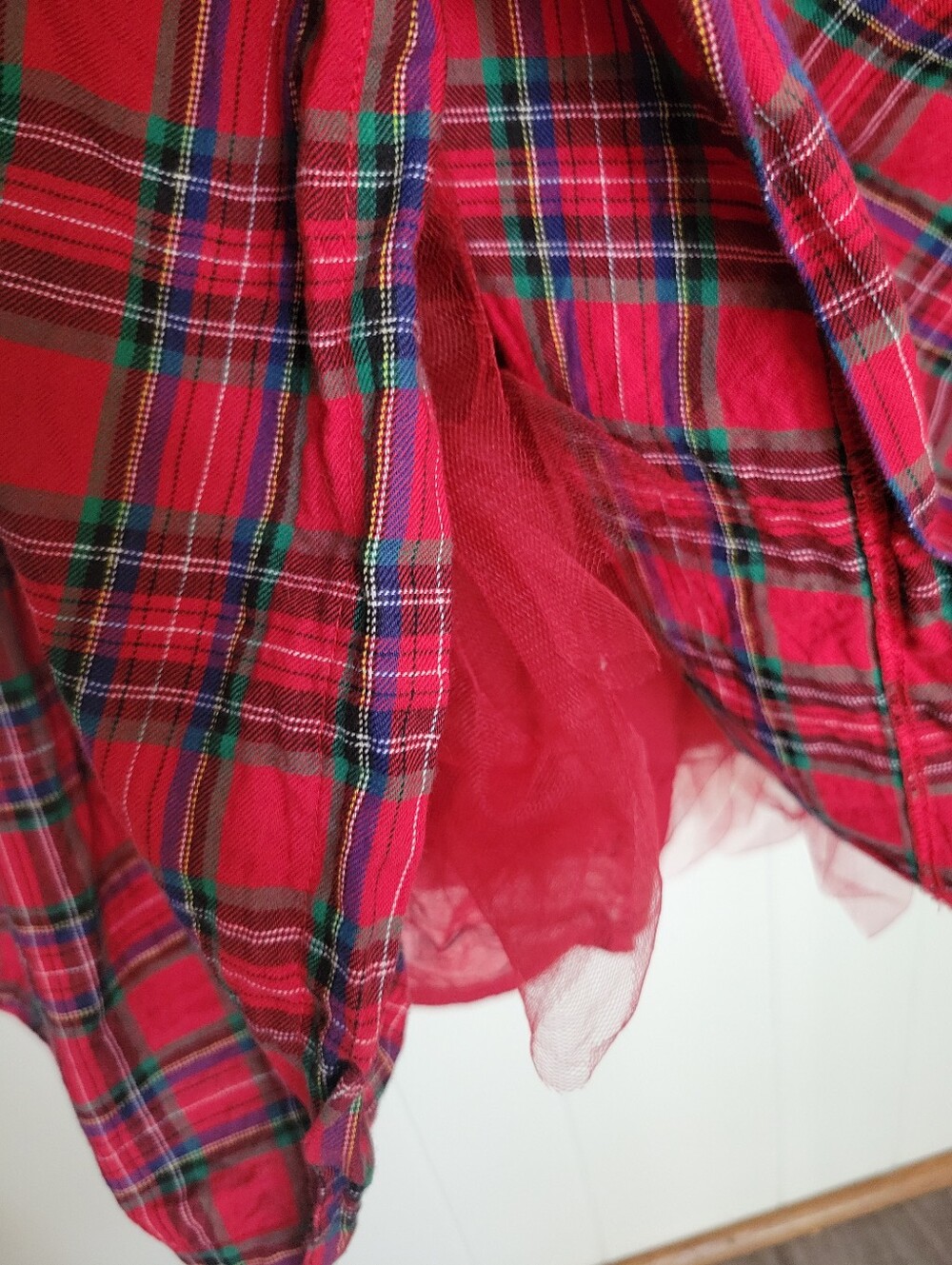 Modcloth Red Plaid Swing Dress Rockabilly Pin Up Retro Netted Skirt Holiday 16 - Picture 10 of 14